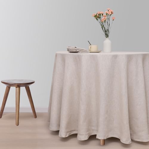 Round Linen Tablecloths 100% Pure French Linen Tablecloth 70''