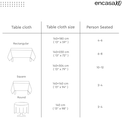 Encasa XO Cotton Tablecloth Rectangular 56"x84" Natural