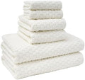 6 Piece Towel Set 100% Cotton, 2 Bath 2 Hand 2 Washcloths, Soft