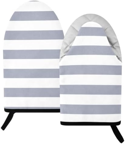 Gray Stripe Oven Mitts and Pot Holders Set 2 Pack