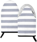 Gray Stripe Oven Mitts and Pot Holders Set 2 Pack