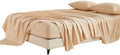 Kingnex Oversized King Flat Sheet 132x110 with Striped Pattern Beige