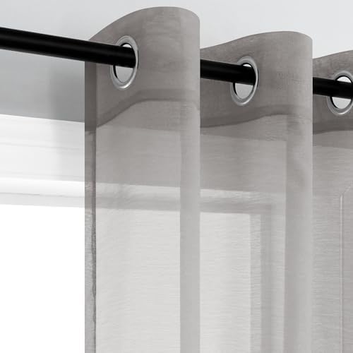 Mrs.Naturall 63 Inch Length Sheer Curtains for Bedroom 2 Panel Set