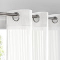 White Sheer Curtains for Living Room 63 inch Length 2 Panels Set