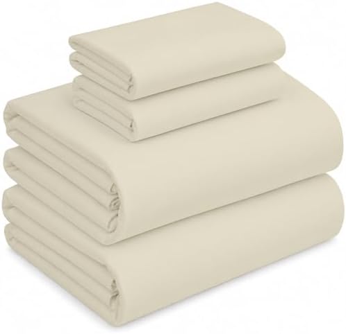 Sheets Set, Breathable Luxury Microfiber 4 Piece Bed Sheet Set with