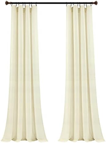 Lush Decor Belgian Flax Linen Blend Window Curtain Panel Single 50" W