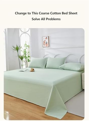 100% Cotton Coarse Fabric Flat Sheet Twin Full Queen King Cal King