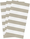 Kitchen Towels or Dish Towels, Beige White Stripes 18 X 28 Inches