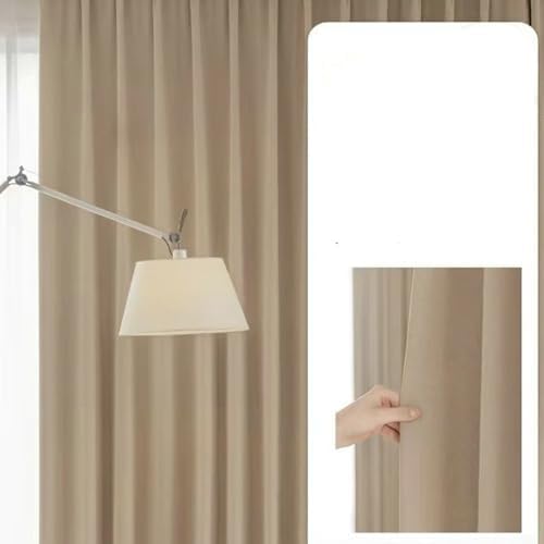 Blackout Curtains Panels Cream Brown, Woven Texture Curtain Grommet