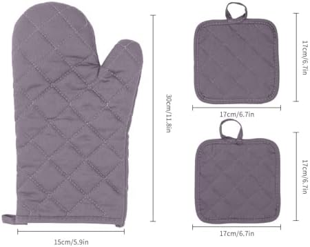 Oven Gloves and Pot Holders Set, Non Slip Kitchen Oven Gloves Cotton