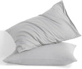 NTBAY Cotton Standard Pillowcases, Set of 2, Light Grey