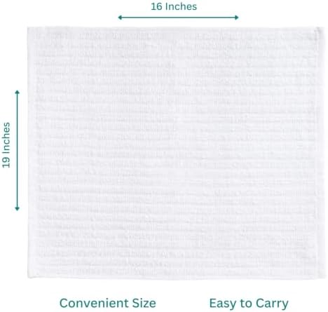 Looperry Ribbed Bar Mop Towels White Terry Cloth Dish Rags, Cotton