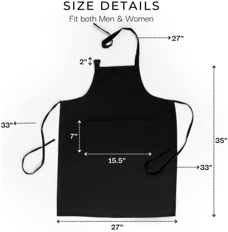 RAJRANG 100% Cotton Cooking Apron with 3 Pockets Kitchen Chef BBQ