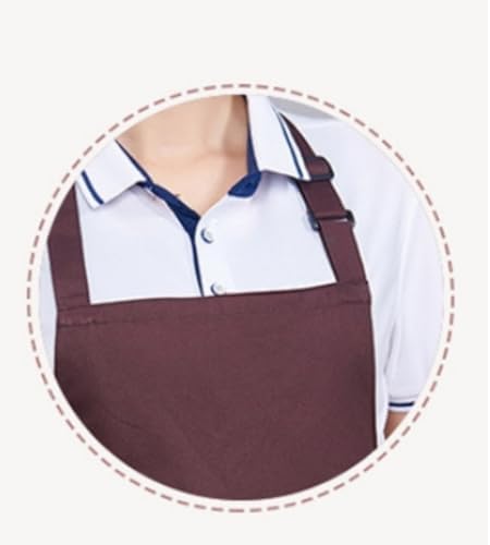 100% Cotton Adjustable Bib Apron with 2 Pockets Cooking Kitchen Aprons