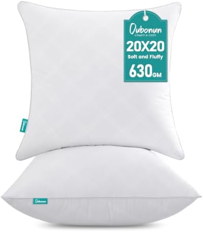 Oubonun 20x20 Throw Pillow Inserts Set of 2, Soft Decorative Couch