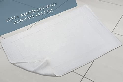 (Pack of 12 100% Cotton White Bath Mat Towel (18x25 Inches) Light