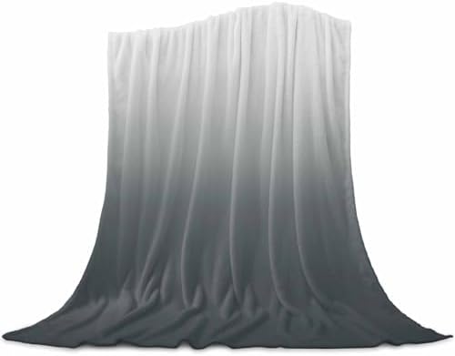 Gray Gradient Flannel Fleece Throw Blanket, 60 x 80 in, Super Soft