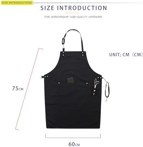 Canvas Chef Apron with Pockets, Adjustable, Suitable for Kitchen