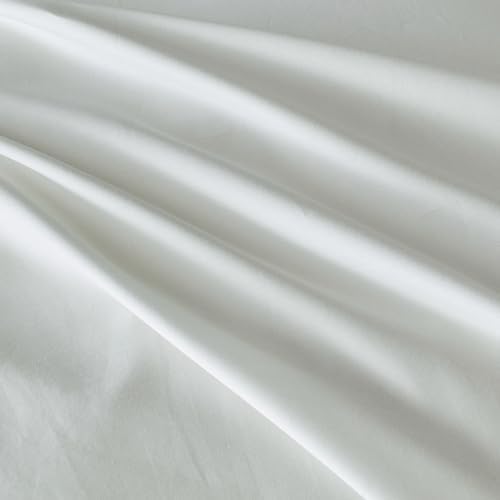 YuHeGuoJi White Grey Duvet Cover Queen 100% Egyptian Cotton 3 Pcs Set