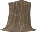 Taupe Line Art Blanket Plush Cozy Fuzzy Throw Blanket for