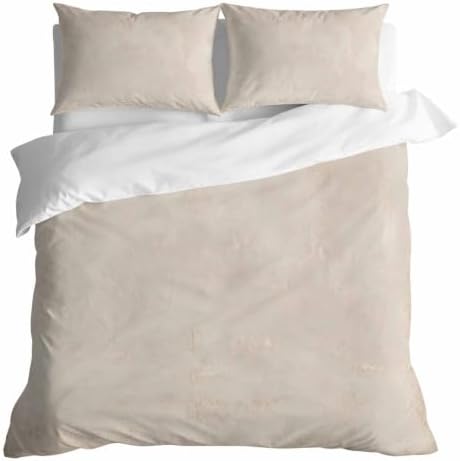 DecorLovee Light Beige Duvet Cover Set 3 Pieces with Zipper Closure
