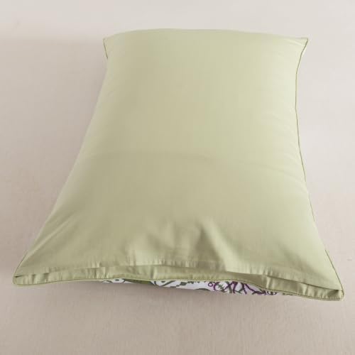 FADFAY Queen 100% Cotton Duvet Cover Set 3 Pieces Sage Green Paisley