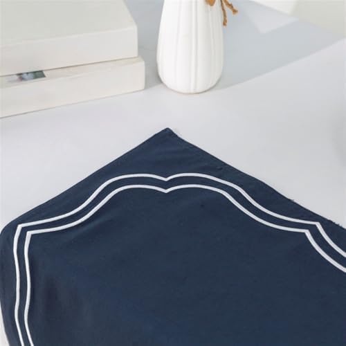 Lifup Cotton Linen Placemats Set of 8, Flower Embroidery Heat