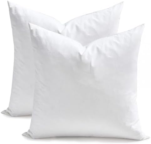 TOPGREEN Feather Down Throw Pillow Inserts 18 x 18, Set of 2, 100%