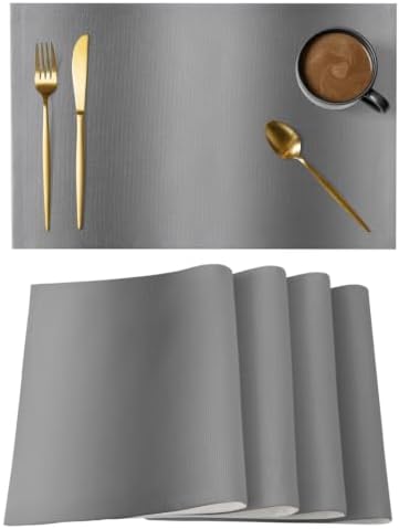 Gray Gradient Placemats Set of 8 Abstract Texture Modern Simple 13x19