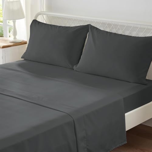 Full Size Comforter Sets 7 Piece, Dark Grey Bed in a Bag Full Bedding