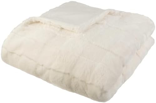 Lavish Home Faux Fur Blanket - 60x80-Inch Queen Size Throw Blanket