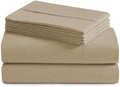 Soft Solid 1500TC Microfiber Bed Sheet Set 6 Piece - Taupe Tan Queen