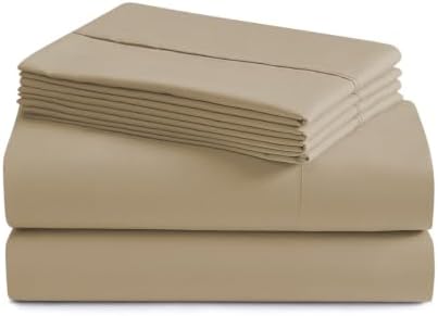 Soft Solid 1500TC Microfiber Bed Sheet Set 6 Piece - Taupe Tan Queen