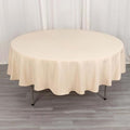 Efavormart 90" Seamless Premium Beige Linens Polyester Round
