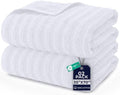 DAN RIVER Ribbed Extra Large Bath Sheets Pack of 2, 35 x 70 Inches