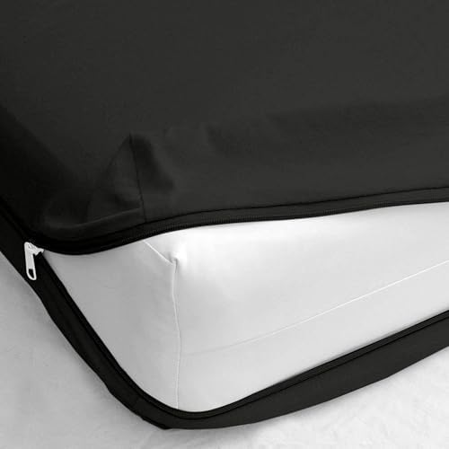 King Size Microfiber Zipper Fitted Sheet 18" Deep Pocket- Dark Grey