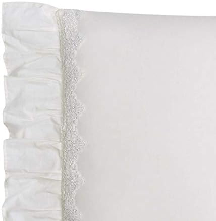 Cottage Classics Washed Cotton Voile Ruffle, King Duvet Cover Set