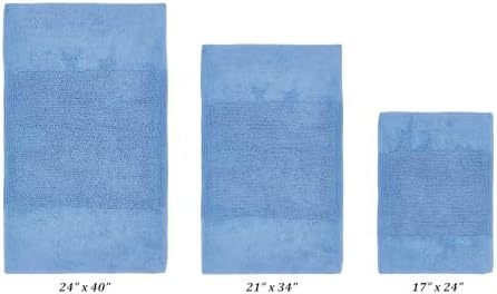 Better Trends 3 Piece Bathroom Rug Set 100% Cotton Non-Slip Washable