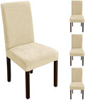 Dining Chair Covers for Dining Room Set of 4, Soft Thick Chenille