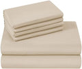 HOMEIDEAS King Size Bed Sheets - 6 Piece Set (Cream) - Extra Soft