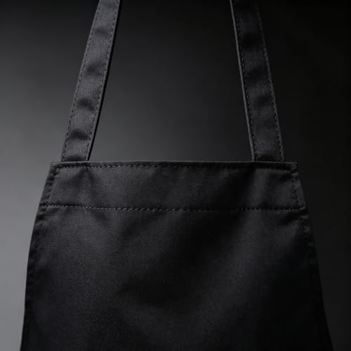 12 Pack Bib Apron - Unisex Black Apron with 2 Roomy Pockets Machine