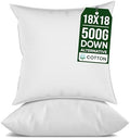 18x18 Pillow Inserts Set of 2, Soft Hypoallergenic Down Alternative