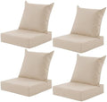 Outdoor Deep Seat Cushion Set, 24x24 Inch, Beige, Set of 4