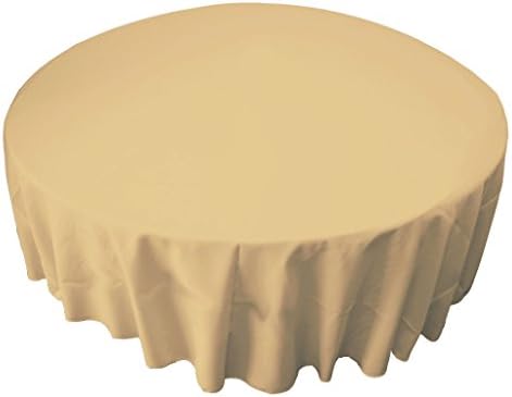 LA Linen Polyester Poplin Washable Round Tablecloth, Stain and Wrinkle