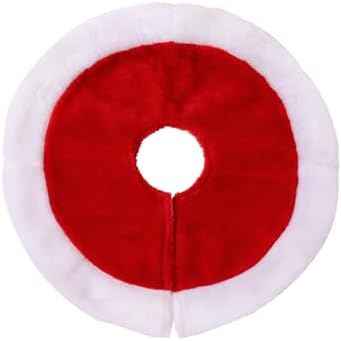 Small Red Plush Christmas Tree Skirt