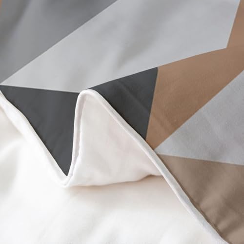 Erosebridal Modern Geometric Bedding Set King Brown Grey White 100%