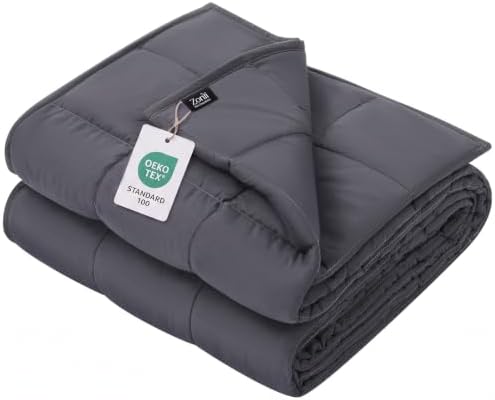 ZonLi Weighted Blanket for Adults (80"x87", 25lbs, Dark Grey)