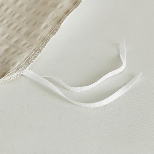 SUSYBAO Khaki Textured Duvet Cover Queen 100% Cotton 3 Pieces Set