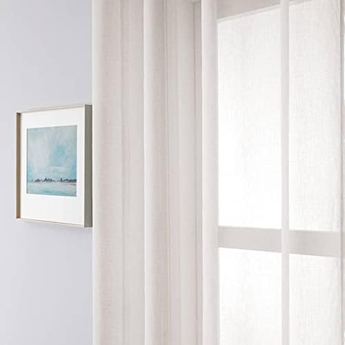 Sheer Bedroom Curtains 63 Inches Long, Grommet Solid Color Voile Sheer