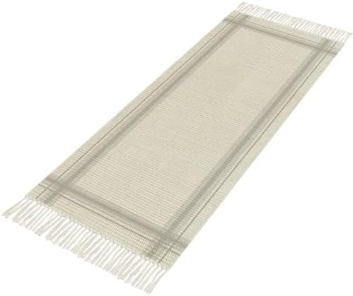 Beige Hallway Runner Rug 2'x5', Modern Minimalist Stripes Art Gray